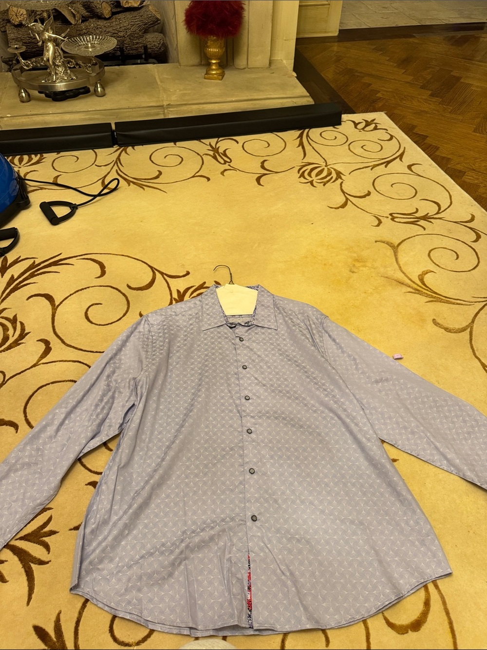 Robert Graham Light Blue Subtle Geometric Dress Shirt